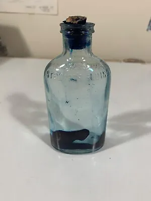 Mrs Stewart's Bluing Minneapolis / Antique Clear Glass Cork Top Small Bottle  • $8