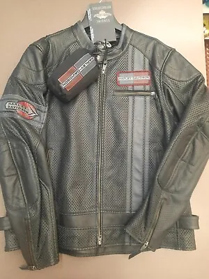 Harley Davidson Mens Manta Leather Jacket Perforated Coolcare 97009-18VM • $367