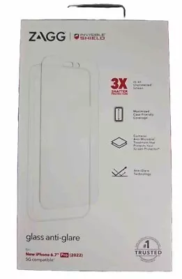 Zagg Invisible Shield Glass Anti-Glare Screen Protector For IPhone 6.7” Pro New • $12