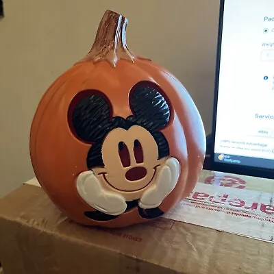 Halloween Disney 6  Mickey Mouse Lights Battery Operated Jack O Lantern Pumpkin • $8.99