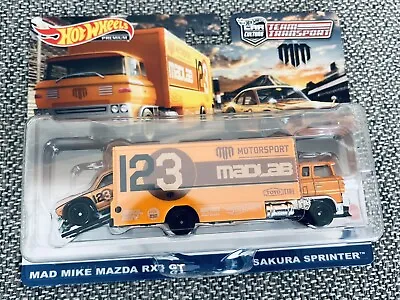 Hot Wheels 2023 Team Transport Mad Mike Mazda Rx3 Gt & Sakura Sprinter • $16.50