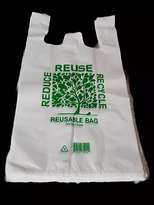 Ex Large Reusable Shopping Carry Bags Ban Approved Recycle Grocery Singlet Eco • $16.61