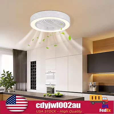 23 Inch Ceiling Fan Enclosed Low Profile Bladeless With Light- 3 Wind Speed Led • $54.15