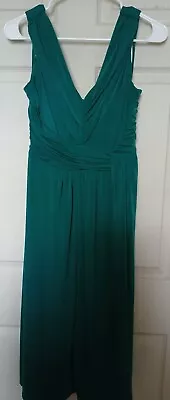 Sangria Green Cowl Neck Back Ruched Sleeveless Dress Size 10 • $24