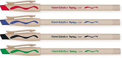 Paper Mate Replay Erasable Ballpoint Pens 12 Pens Black Blue Red Green  New • $16.75