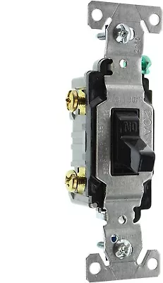 (3) Pack HUBBELL RS115BKZ TOGGLE SWITCH 1-POLE GRND 15A 120/277V BLACK • $6.99