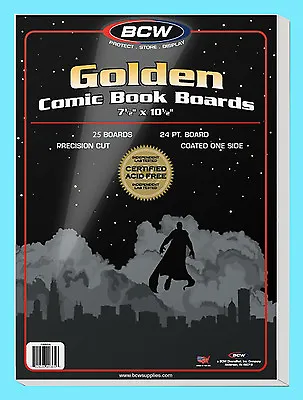 25 BCW GOLDEN AGE SIZE COMIC BOOK BACKING BOARDS Storage White Backer Acid Free • $12.59