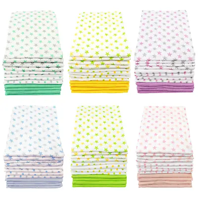 MuslinZ 12PK Baby Muslin Squares Cloths 70cms 100% Pure Soft Cotton Stars • £19.99