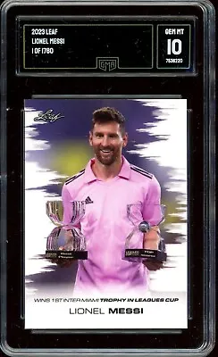 2023 Leaf Wins 1st Inter-Miami Trophy In League Cup /1760 Lionel Messi ~ GMA 10 • $41.97