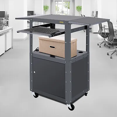 VEVOR Steel AV Cart Media Cart With Cord Management 27-41 Inch Height Adjustable • $144.69