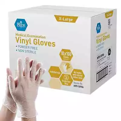 C5002047 MED PRIDE Medical Vinyl Examination Gloves (X-Large 1000-Count) Latex  • $15