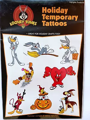 Looney Tunes Halloween Holiday Temporary Tattoos Vtg 1998 Monster Bugs Daffy Taz • $5