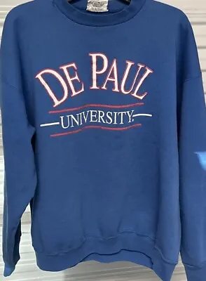 Vtg 90's Velva Sheen DePaul University Crewneck Sweatshirt Adult XL Made In USA • $39.99