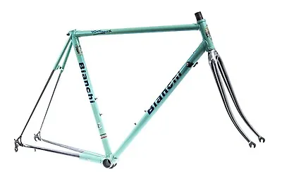 Bianchi Columbus Cromor Reparto Course Steel Road Bike Frameset 55cm QR Celeste • $369.95