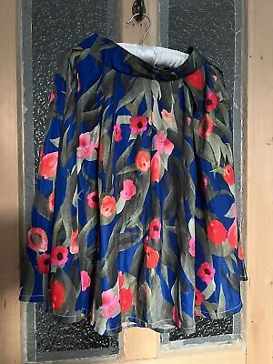 $6.10 • Buy Zara Floral Tulip Blue Res Green Skirt Small