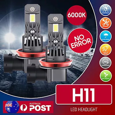 H11 H8 H9 LED Headlight Globe Bulbs High Beam For Holden Commodore VE 2006-2013 • $57.09