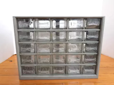 Vintage 25 Drawer Storage Cabinet Organizer Crafts Small Parts CLEAN • $34.99