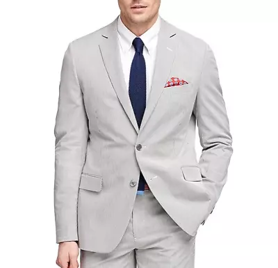 BROOKS BROTHERS Regent Pinchord Seersucker Sport Coat Suit Blazer 43R Cotton • $79.99