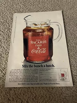 Vintage 1976 BACARDI & COKE COCA-COLA Soda Print Ad 1970s BACARDI RUM • $6.99