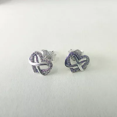 Pandora Sparkling Infinity Heart Stud Earrings • $52.58