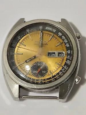 Seiko 6139-6013 Chronograph Automatic Men's Watch Vintage Yellow Dial • $350