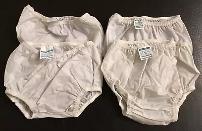 Vintage Plastic Rubber Pants White Vinyl Toddler Diaper Covers 4ct Newborn USA • $28.95