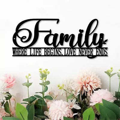 Metal Family Sign Metal Family Wall Decor Hanging Family Word Sign Ideal G... • $19.47