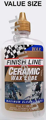Finish Line Ceramic Wax Bike Lube Chain Oil Drip Bottle Economy Size 4oz Ounce • $11.75