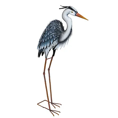 Garden Statue Outdoor Metal Heron Yard Art Bird Sculpture • £86.78