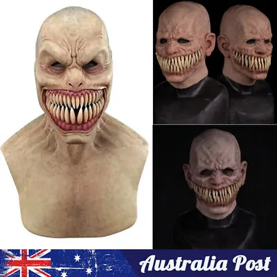 Creepy Clown Scary Realistic Facial Mask Horror Gruesome Party Cosplay Decor NEW • $25.07