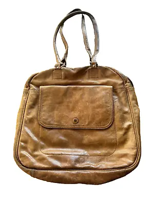 Large Brown Leather Tote Bag Vintage • $27.99
