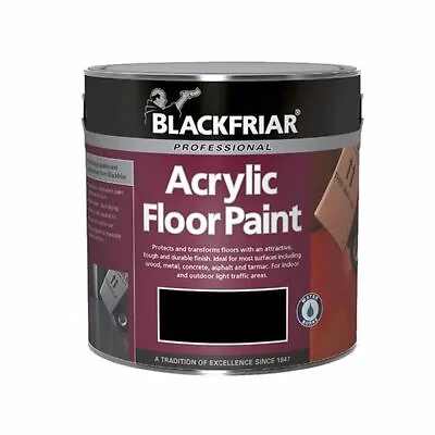 BLACKFRIAR Professional Black Acrylic Floor Paint Semi-Gloss 5L • £45.99