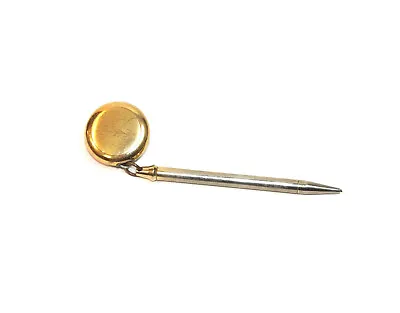 Vintage Vanity Compact Accessory Metal Pencil On Brooch Lapel Pin Stretchy J660 • $6