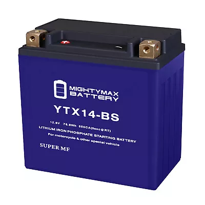 Mighty Max YTX14-BS Lithium Battery Replaces Kawasaki EX500 KL650 KLR VN750 • $99.95