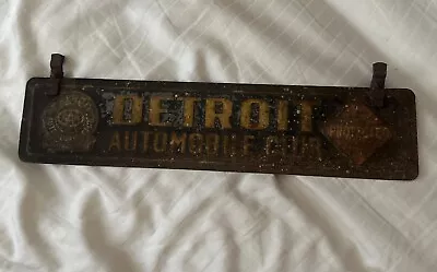 AAA DETROIT AUTOMOBILE CLUB Old Vanity Plate Topper Hanging Sign VERY RARE!!! • $545