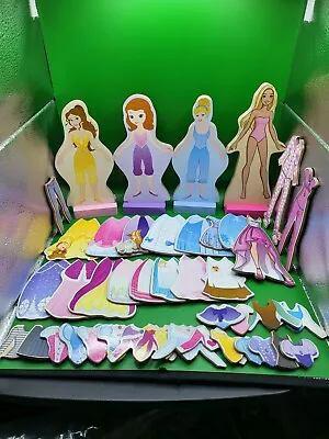 127 Piece Melissa & Doug Disney Magnetic Dress Up Wooden Doll Princess Barbie  • $25