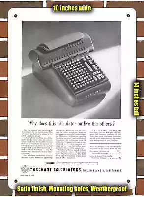 Metal Sign - 1956 Marchant Calculators- 10x14 Inches • $24.61