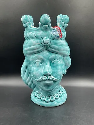 New La Musa Ceramiche Italy World Traveler Collection Pottery Head Vase - 12” • $325