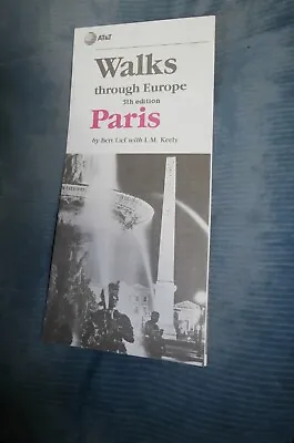 Vintage Map PARIS Walks Through Europe 1994 AT&T • $3.20