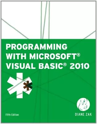 PROGRAMMING WITH MICROSOFT VISUAL BASIC 2010 (VB.NET By Diane Zak Mint Condition • $29.75