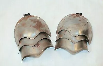 Medieval Metal Shoulder Armour Cosplay Sugarloaf Burgonet Barbuta German Crusade • $75.90