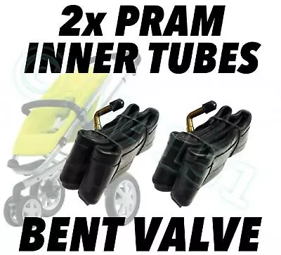 2 X 12  Pram Stroller Tubes Bent Valve Bugaboo Cameleon & Gecko Quinny Buzz • £13.41