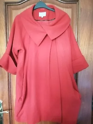 £15 • Buy Vintage Red Wool Swing Coat Size 12 (would Also Fit 14)VGC