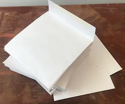 ENVELOPES Square 6-1/2 X 6-1/2 GUMMED Flap WHITE 60# Smooth Fin Qty 122 OPEN BOX • $12.50