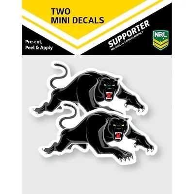 NRL Penrith Panthers Mini Decals Set Of 2 Stickers 4x8.5cm Cars UV Outdoor OK • $6.95