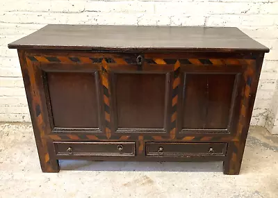 Antique Georgian George III Oak Mule Chest Coffer Blanket Box (Can Deliver) • £195