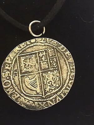 £6.95 • Buy James VI James I Shilling WC43 Fine English Pewter On A 18  Black Cord Necklace 