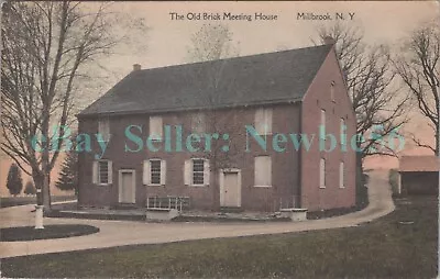 Millbrook NY - OLD BRICK MEETING HOUSE - Postcard Dutchess County Quakers • $10