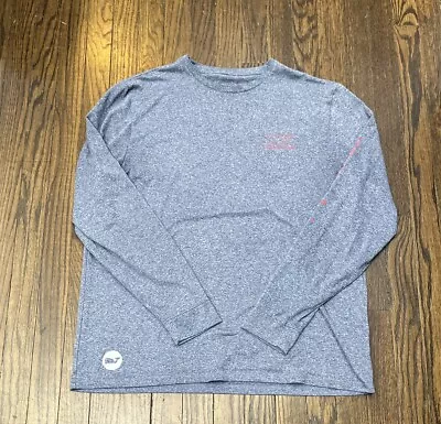 Vineyard Vines Long Sleeve Performance Shirt Men’s Large Heather Blue  • $14.99