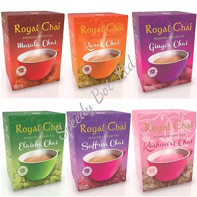 Royal Chai Instant Tea Powder Sachets Sweetend / Unsweetened Assorted Flavours • £5.50